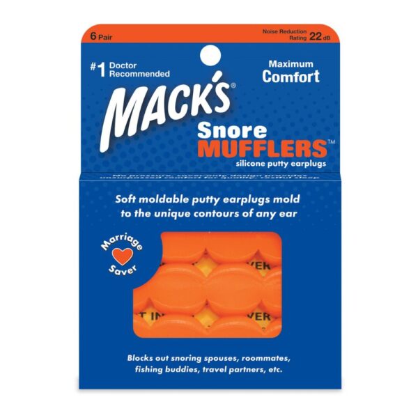 MACK’S #2866 SNORE MUFFLERS 6 PAIRS SILICON