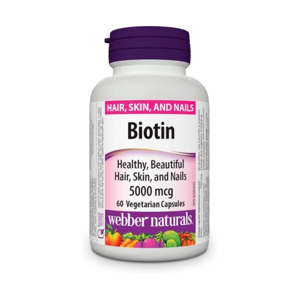 WEBBER NATURALS BIOTIN 5000MCG VEG CAPS 60S